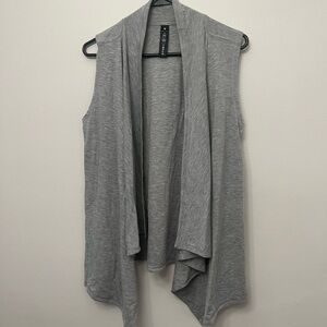 Yogalicious Light Gray Open Front Draped Vest